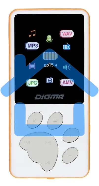 Плеер Hi-Fi Flash Digma S4 8Gb белый/оранжевый/1.8