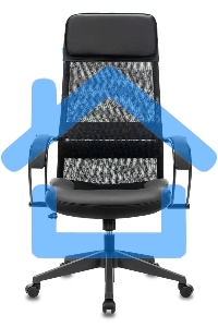 Кресло руководителя Бюрократ CH-608/BLACK TW-01 TW-11 черный, спинка сетка, искусст.кожа/ткань