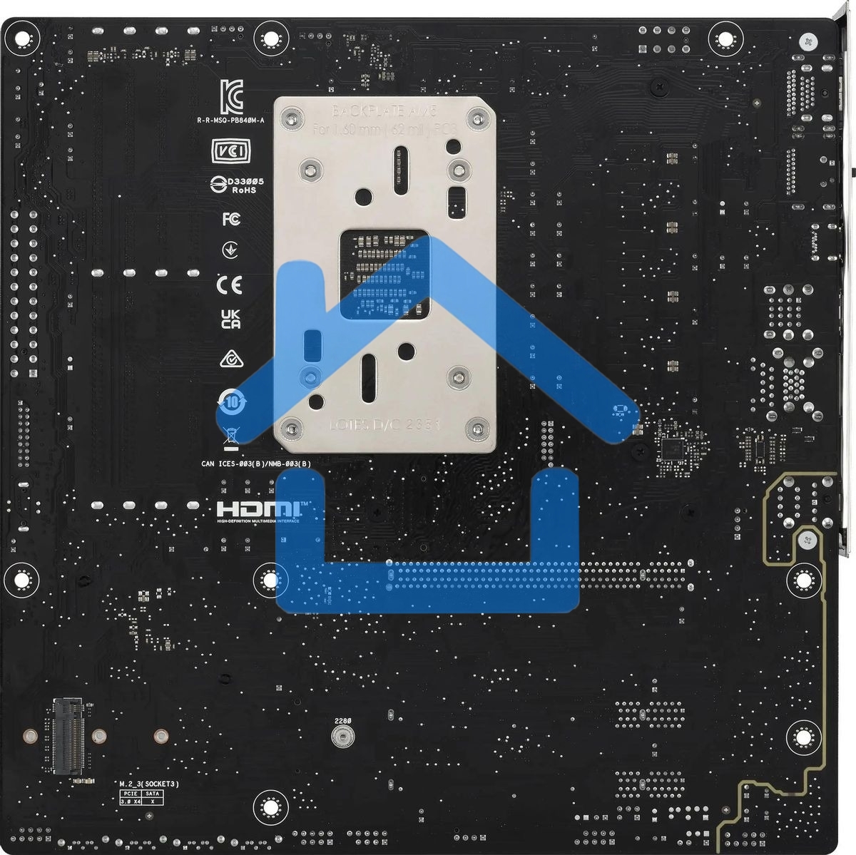 Материнская плата ASUS PRIME B840M-A-CSM, AM5, AMD B840, 4xDDR5, 4xSATA, 3xM.2, 1xPCI-E 4.0 x16, 2xPCI-E 3.0 x16, 1xRealtek 2.5Gb LAN, 2xUSB-A 10Gbps, 1xUSB-C 5Gbps, 4xUSB-A 2.0, 3x3.5 мм, 7.1, micro-ATX