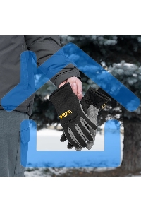 Перчатки универсальные Denzel 68087 искусственный мех, работа с сенсорным экраном, размер 9