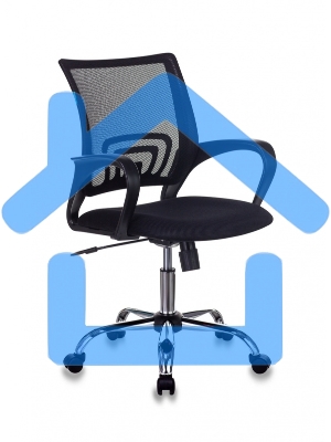 Кресло компьютерное Бюрократ CH-695N/SL/BLACK спинка сетка черный TW-01, сиденье черный TW-11, крестовина хром