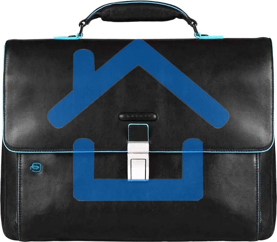 Портфель Piquadro Blue Square CA3111B2/N, черный, натур.кожа/нейлон