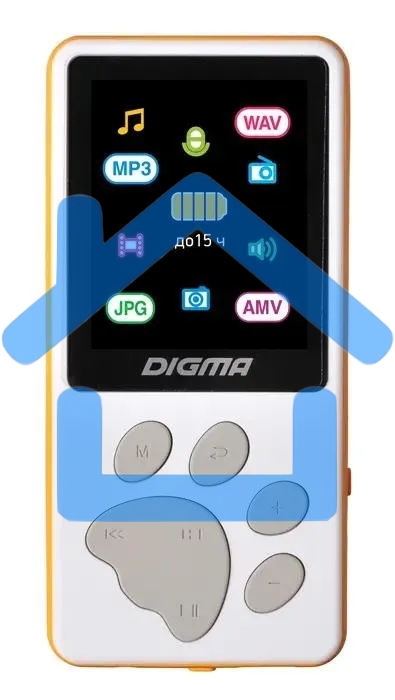Плеер Hi-Fi Flash Digma S4 8Gb белый/оранжевый/1.8