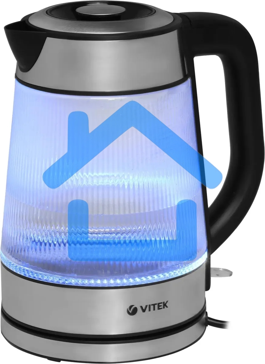 Чайник электрический Vitek VT-7017, 1.8л, 2200Вт, прозрачный, корпус: стекло