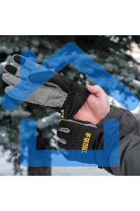 Перчатки универсальные Denzel 68087 искусственный мех, работа с сенсорным экраном, размер 9