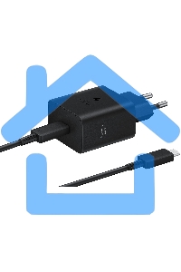 Сетевое зарядное устройство Samsung 45W (USB Type-C порт, кабель USB Type-C в комплекте), черное