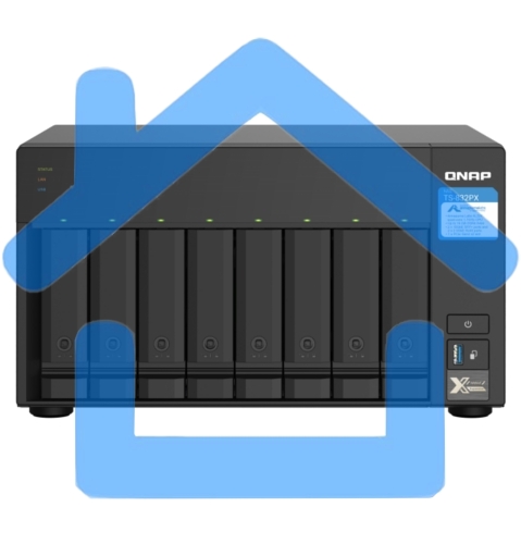 Сетевое хранилище без дисков SMB QNAP TS-832PX-4G 8-Bay NAS, AL324 64-bit quad-core 1.7GHz, 4Gb DDR4 SODIMM RAM (up to 1x16 Gb), 8 x 3.5