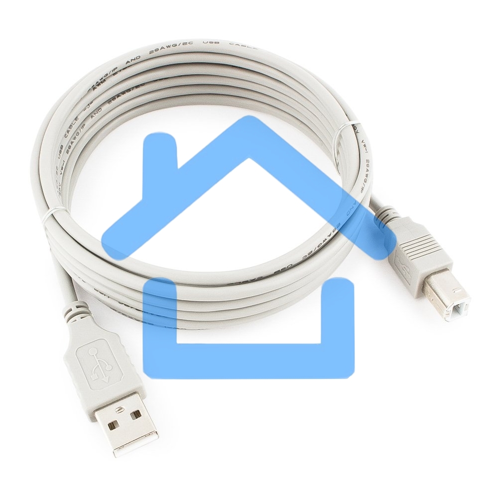 Кабель USB 2.0 Cablexpert CC-USB2-AMBM-10-N, AM/BM, медь, 3.0м, пакет