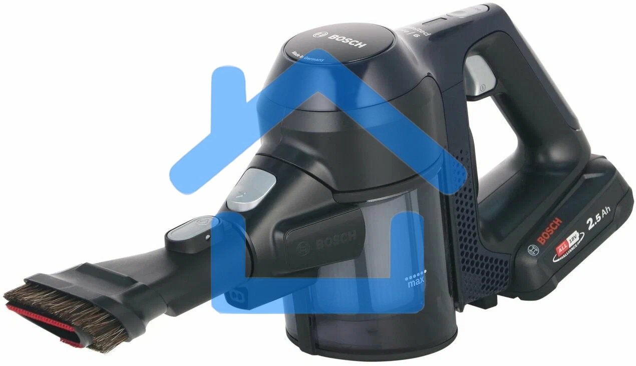 Пылесос вертикальный Bosch Unlimited BCS611P4A POWER FOR ALL 18V синий/черный, питание от аккумулятора, уборка сухая, работа от АКБ max 30 мин