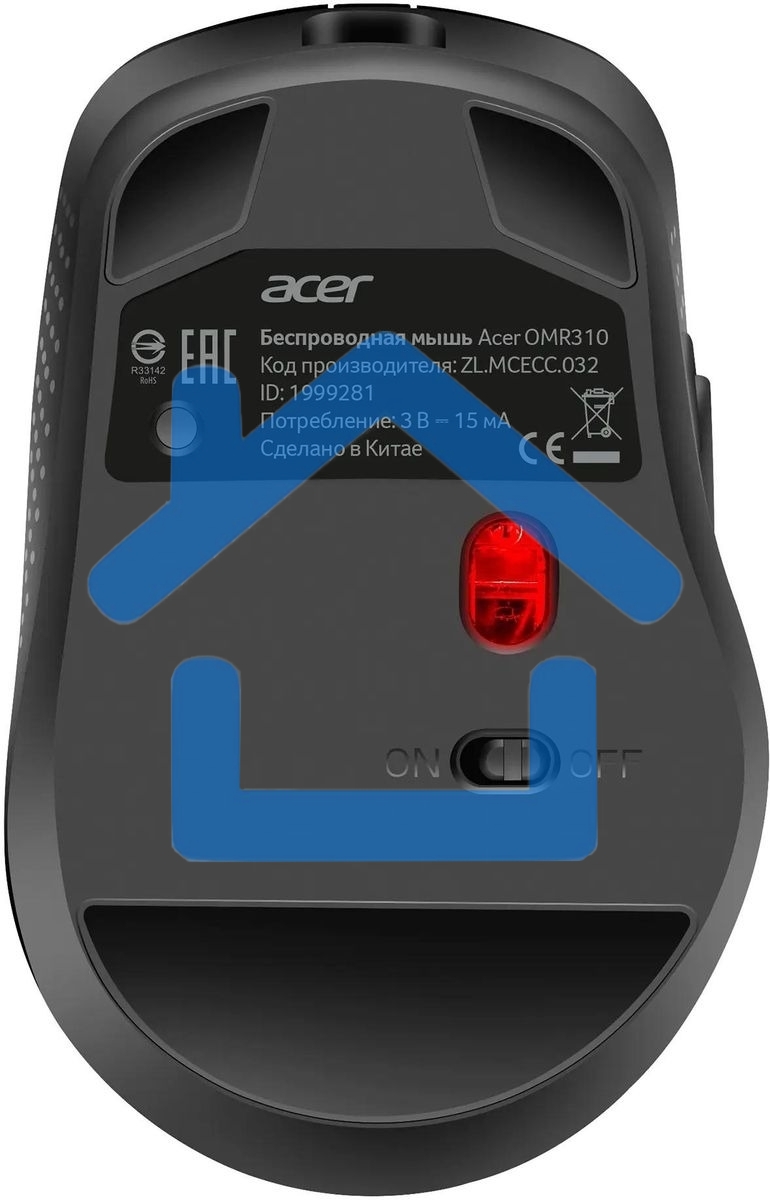 Мышь беспроводная Acer OMR310 черный, 1600 dpi, радиоканал, Bluetooth, USB, кнопки - 7