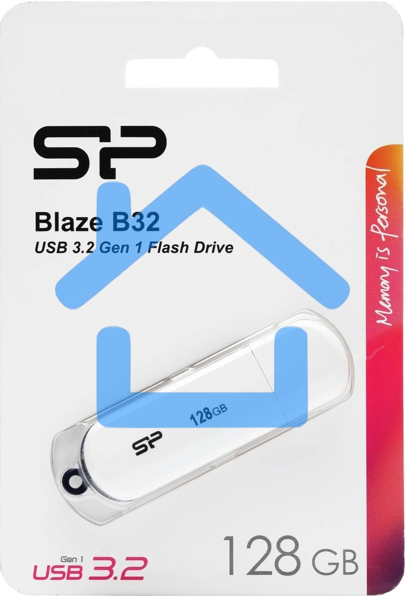 Флешка USB R/W 128 Gb Silicon Power Blaze B32, USB 3.2, белый