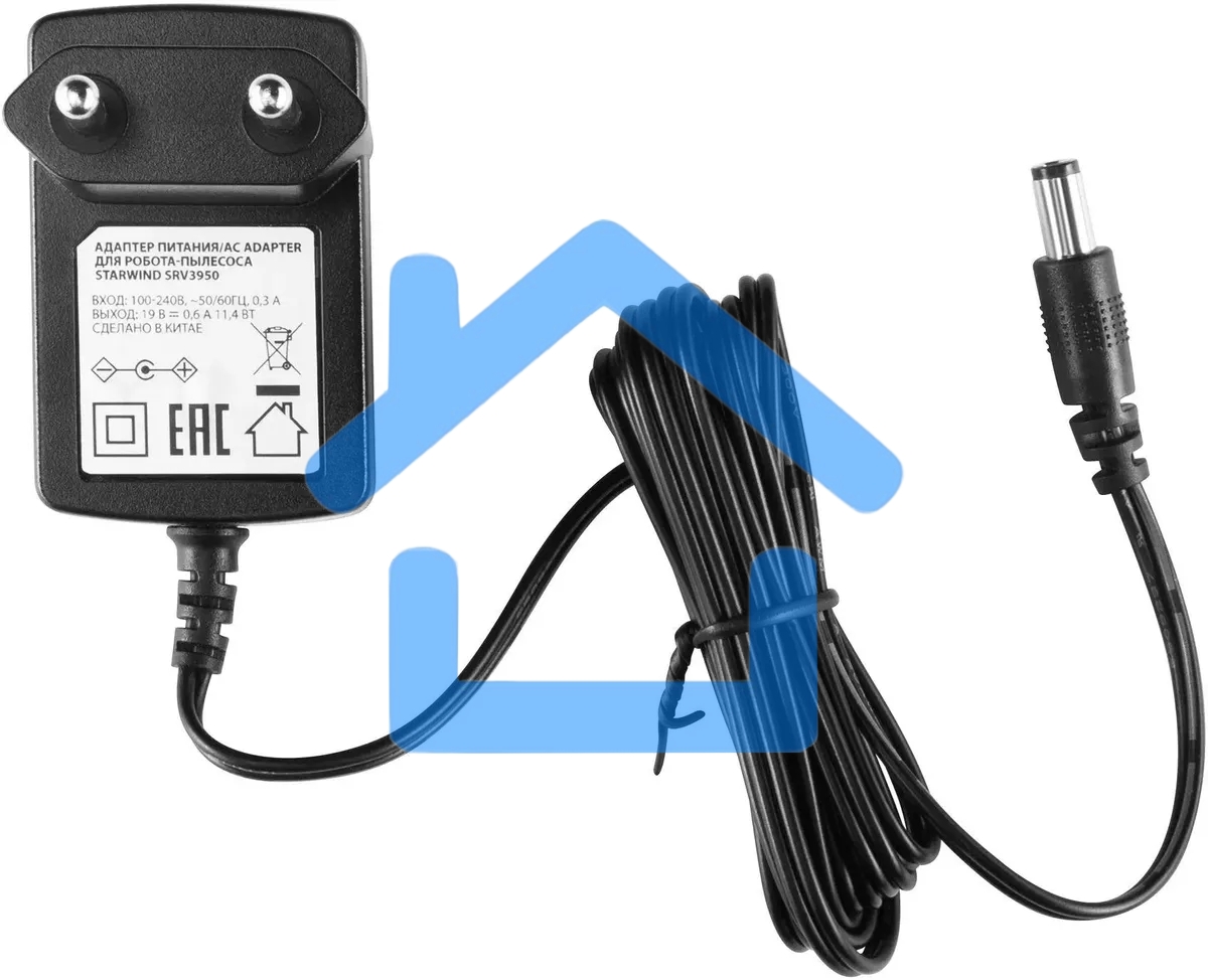 Робот-пылесос Starwind SRV3950 черный, 18 Вт, 1500 мА·ч Li-Ion, уборка влажная/сухая, пылесборник контейнер 0.2 л