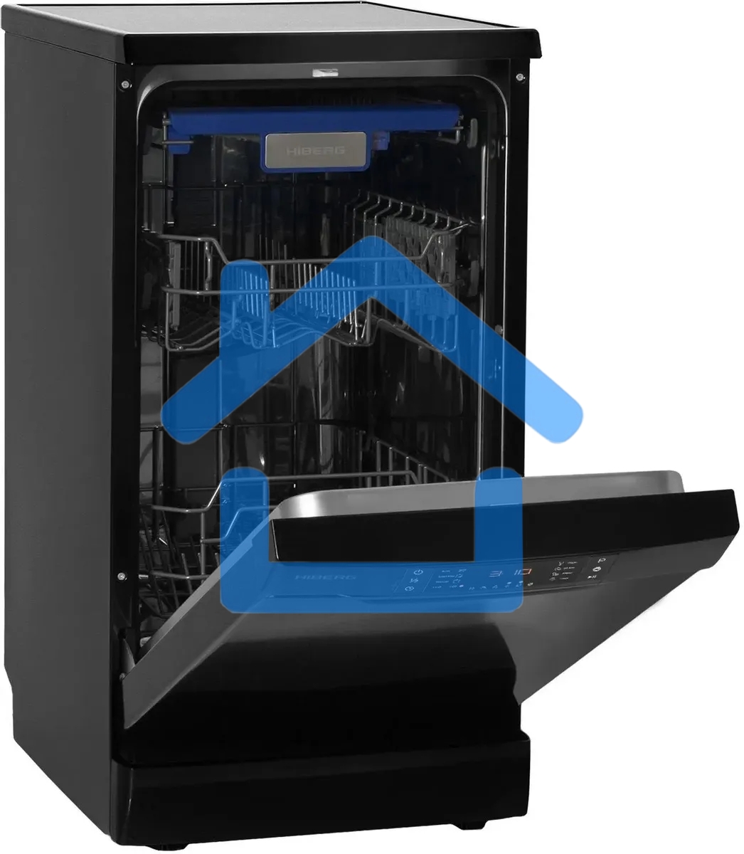 Посудомоечная машина HIBERG F48 1030 B, черный, 44.8 см, 10 компл., 49 дБ, класс A++