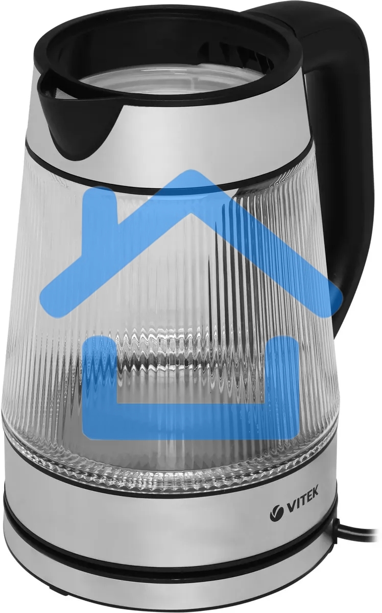 Чайник электрический Vitek VT-7017, 1.8л, 2200Вт, прозрачный, корпус: стекло