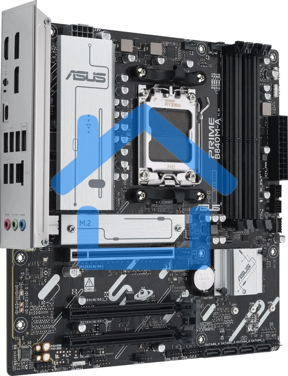 Материнская плата ASUS PRIME B840M-A-CSM, AM5, AMD B840, 4xDDR5, 4xSATA, 3xM.2, 1xPCI-E 4.0 x16, 2xPCI-E 3.0 x16, 1xRealtek 2.5Gb LAN, 2xUSB-A 10Gbps, 1xUSB-C 5Gbps, 4xUSB-A 2.0, 3x3.5 мм, 7.1, micro-ATX