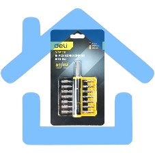 Набор бит 14 шт c держателем Deli DL251201 (SL4,SL5,SL6,PH0,PH1,PH2,PH3,T15,T20,T25,H5,H6,PZ1,PZ2), сталь S2, пласт.держатель