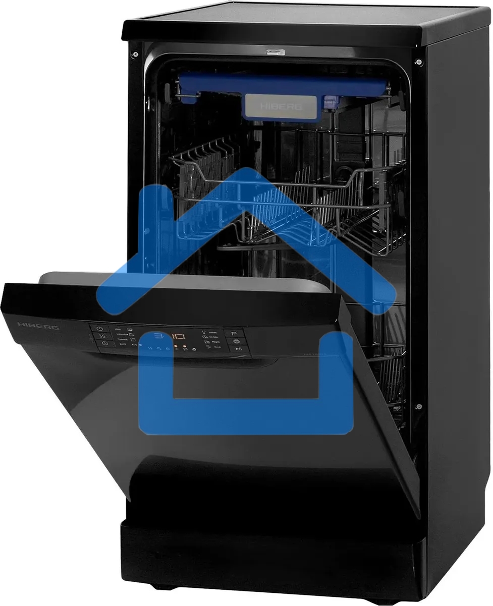 Посудомоечная машина HIBERG F48 1030 B, черный, 44.8 см, 10 компл., 49 дБ, класс A++
