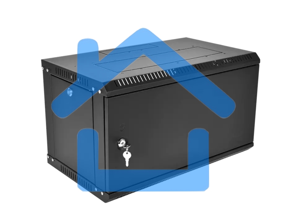 Шкаф телекоммуникационный настенный разборный ЦМО ЭКОНОМ 6U (600 x 650) дверь металл, черный (ШРН-Э-6.650.1-9005)