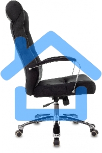 Кресло руководителя Бюрократ T-9928SL Fabric черный Italia Black, крестов. металл хром