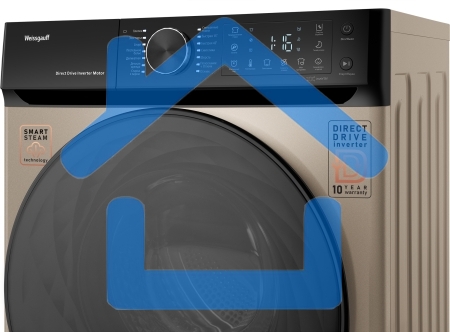 Стиральная машина Weissgauff WM 59411 Direct Drive Inverter Steam Champagne золотистая, загрузка фронтальная 11кг, 1400 об/мин., класс: A+++