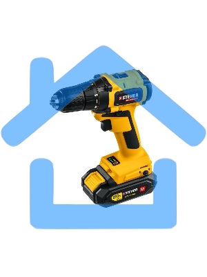 Дрель-шуруповерт STEHER CDB-200-1, Аккумуляторная, 20В, Кейс