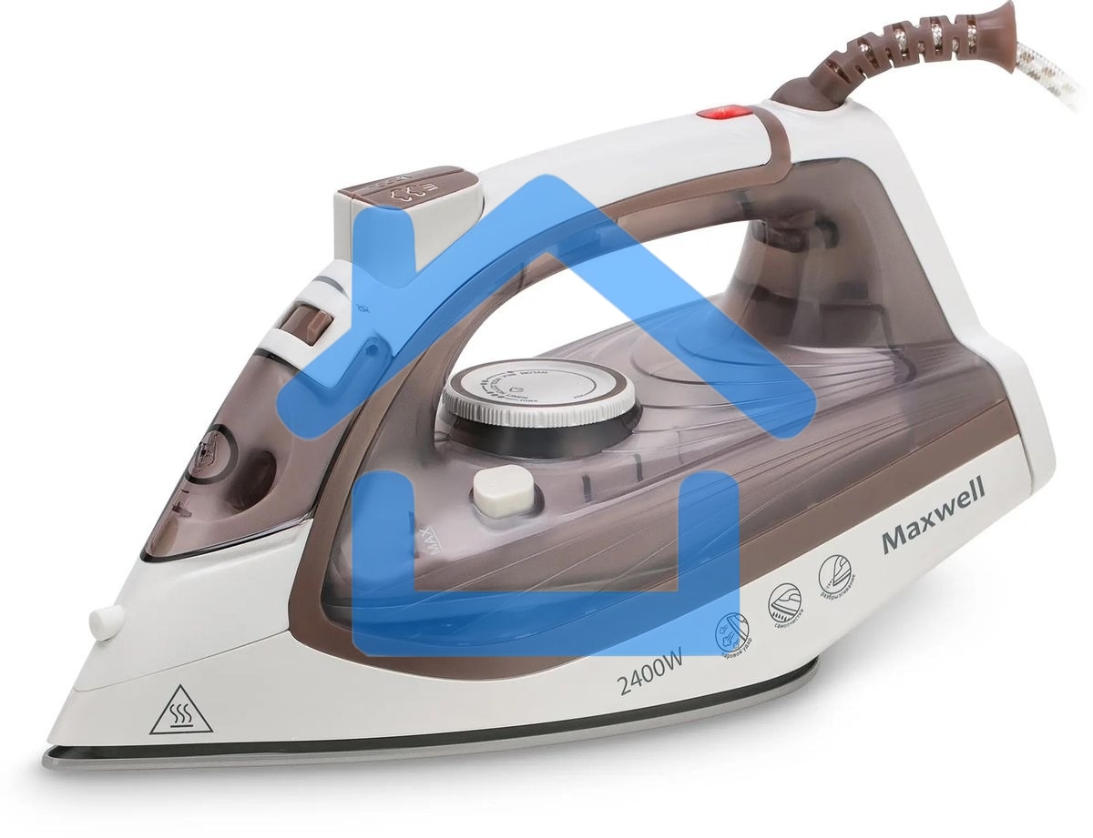 Утюг Maxwell MW-3047, 2400Вт, белый/коричневый