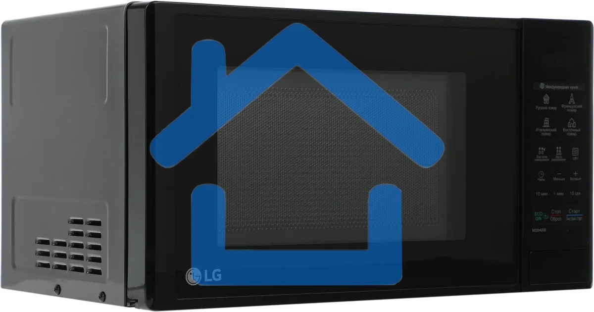 Микроволновая печь LG MS2042DB черный, 20 л, 700 Вт, переключатели - сенсор