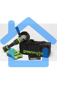 Угловая шлифовальная машина Greenworks 24В, аккумуляторная Greenworks (В комплекте с АКБ 2А·ч. и ЗУ) 3200207UA