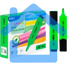 Текстовыделитель Deli EU366-GN Jumbo, скошенный пишущий наконечник, 1-5мм, зеленый Текстовыделитель Deli EU366-GN Jumbo, скошенный пишущий наконечник, 1-5мм, зеленый