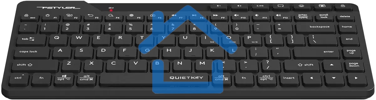 Клавиатура A4Tech Fstyler FBK26C AS беспроводная, USB, Bluetooth/Радиоканал, черный