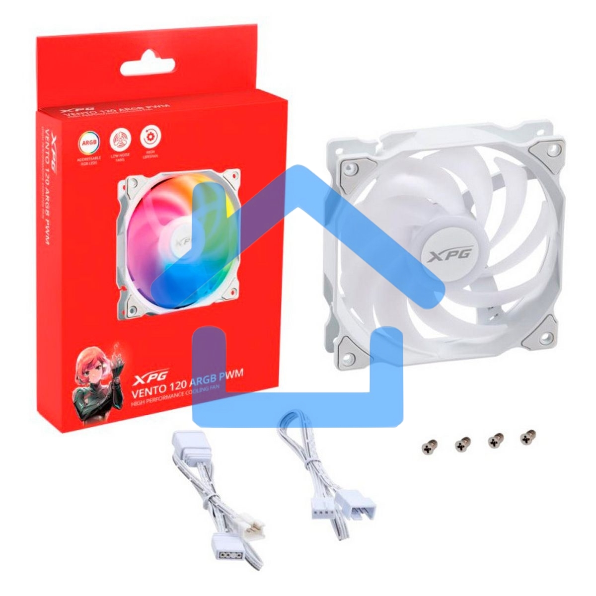 Вентилятор для корпуса ADATA XPG VENTO 120 ARGB PWM белый, 120 мм, 1850 об/мин, 21 дБ, 4 pin