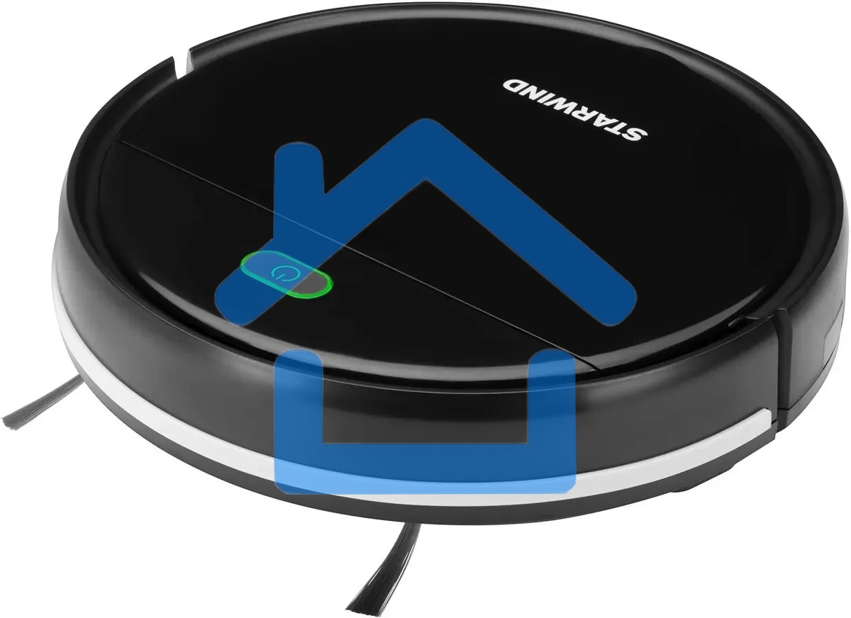 Робот-пылесос Starwind SRV3950 черный, 18 Вт, 1500 мА·ч Li-Ion, уборка влажная/сухая, пылесборник контейнер 0.2 л