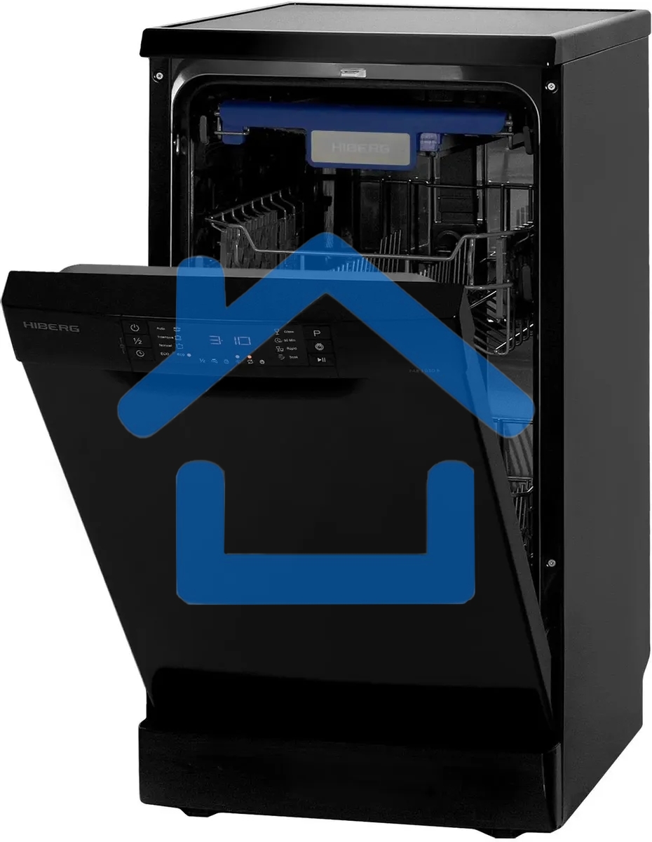 Посудомоечная машина HIBERG F48 1030 B, черный, 44.8 см, 10 компл., 49 дБ, класс A++