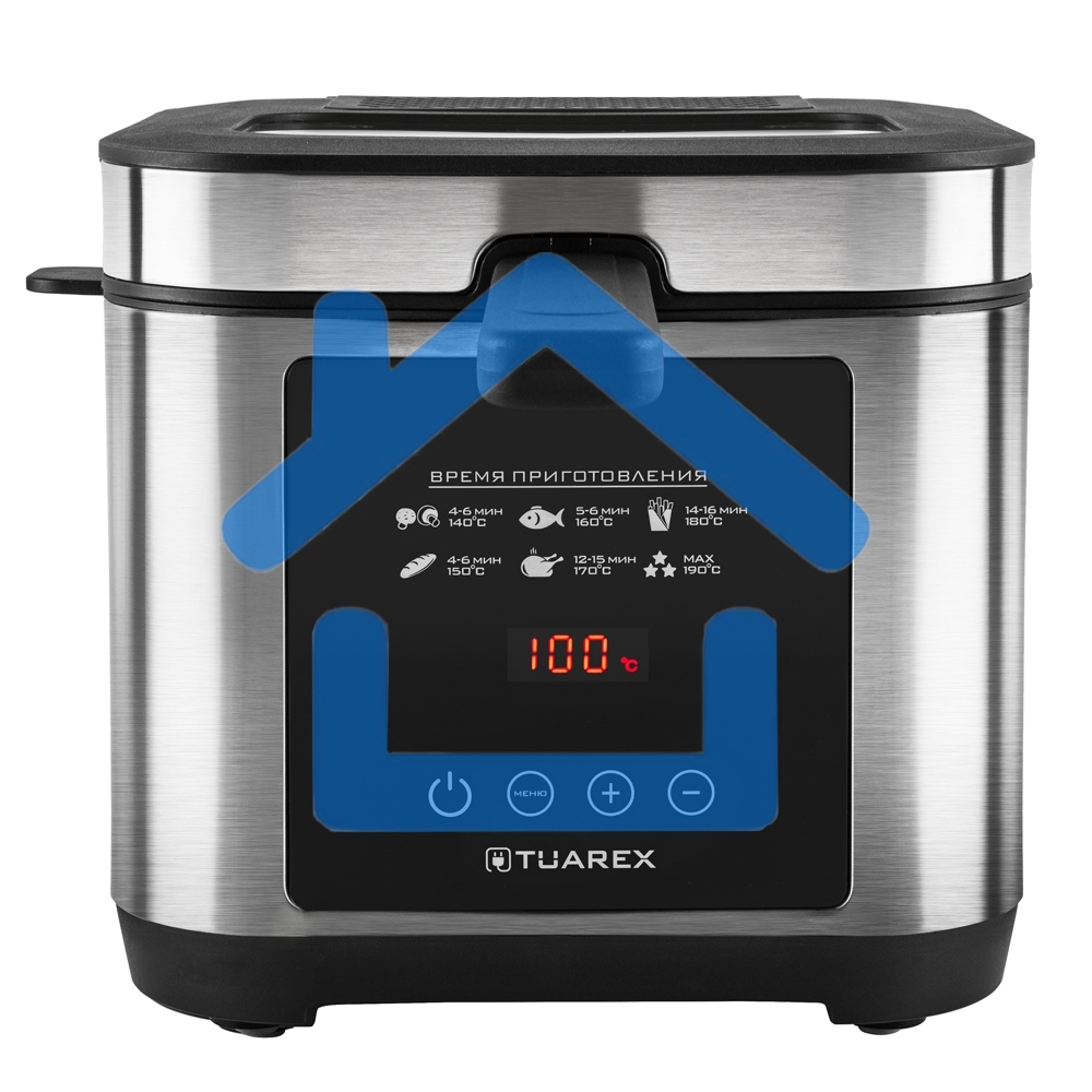 Фритюрница электрическая Tuarex AG-3501 черный/стальной, мощность 2000 Вт, сенсорное управление, объем масла 2,5 л, регулир. темп, 4 шт/уп.