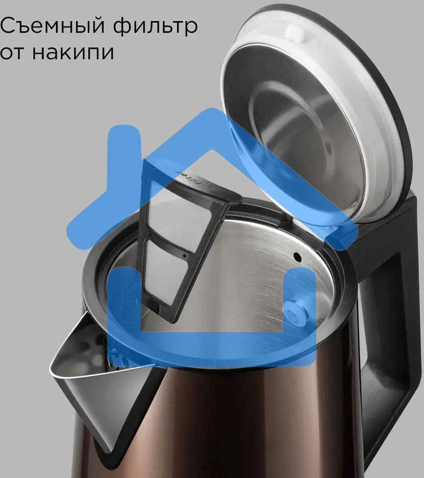 Чайник электрический Redmond KM244 1.7 л, 2200 Вт, коричневый