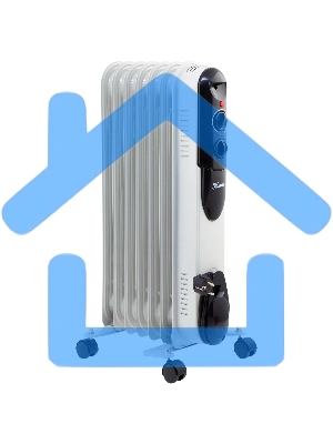 Обогреватель масляный MTX OCH-1500, белый, 1500 Вт, 15 м2, термостат