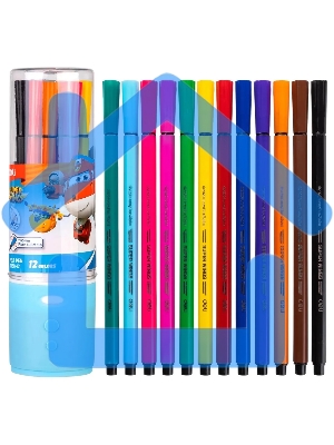 Фломастеры Deli EC150-12 Super Wings 12 цветов, пластиковая туба