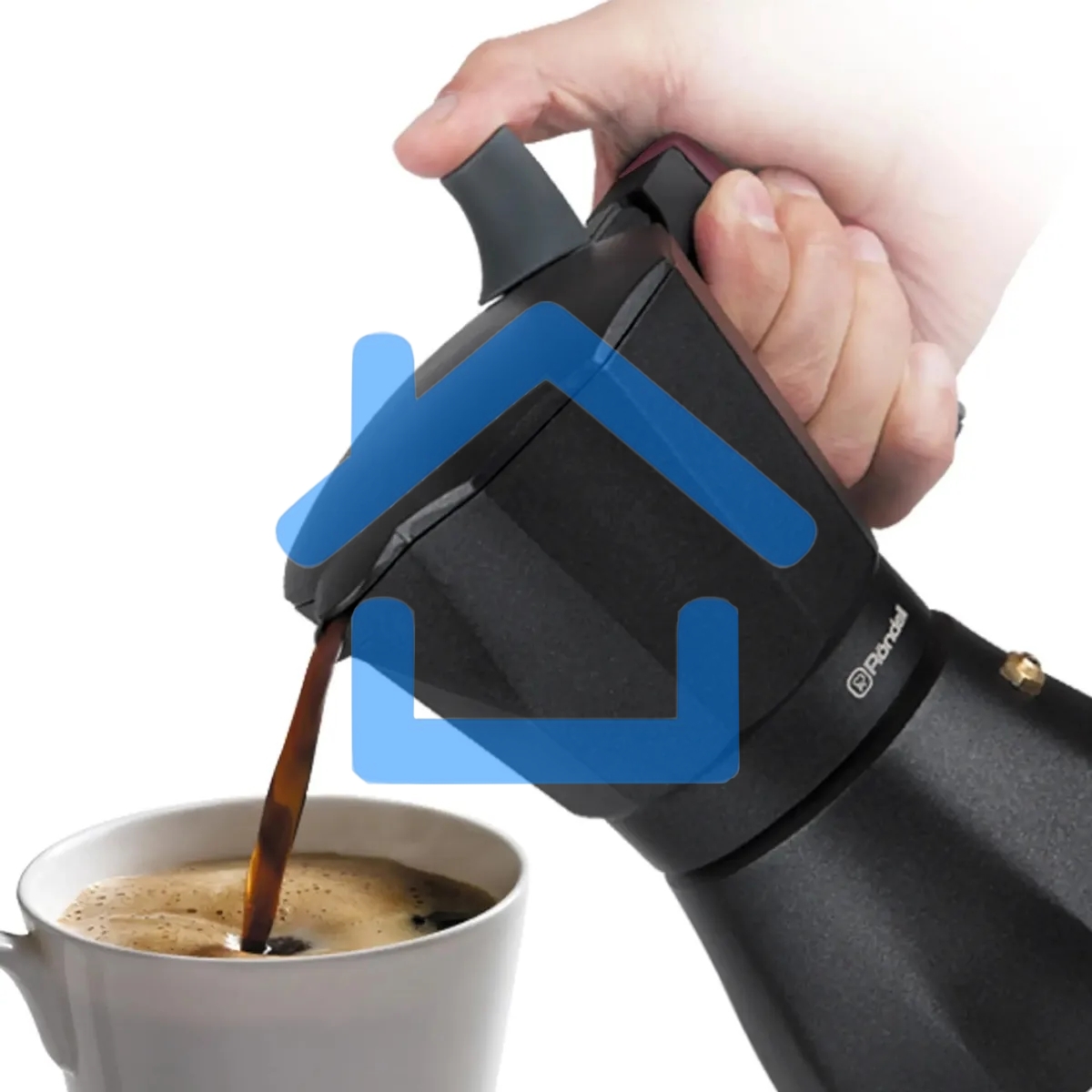 Кофеварка гейзерная Rondell Stripes RDA-1639 0.45л алюминий серый