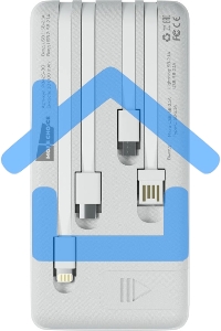 Портативный аккумулятор 30000mAh Smart 2USB 2.1A More choice PB42S-30, белый