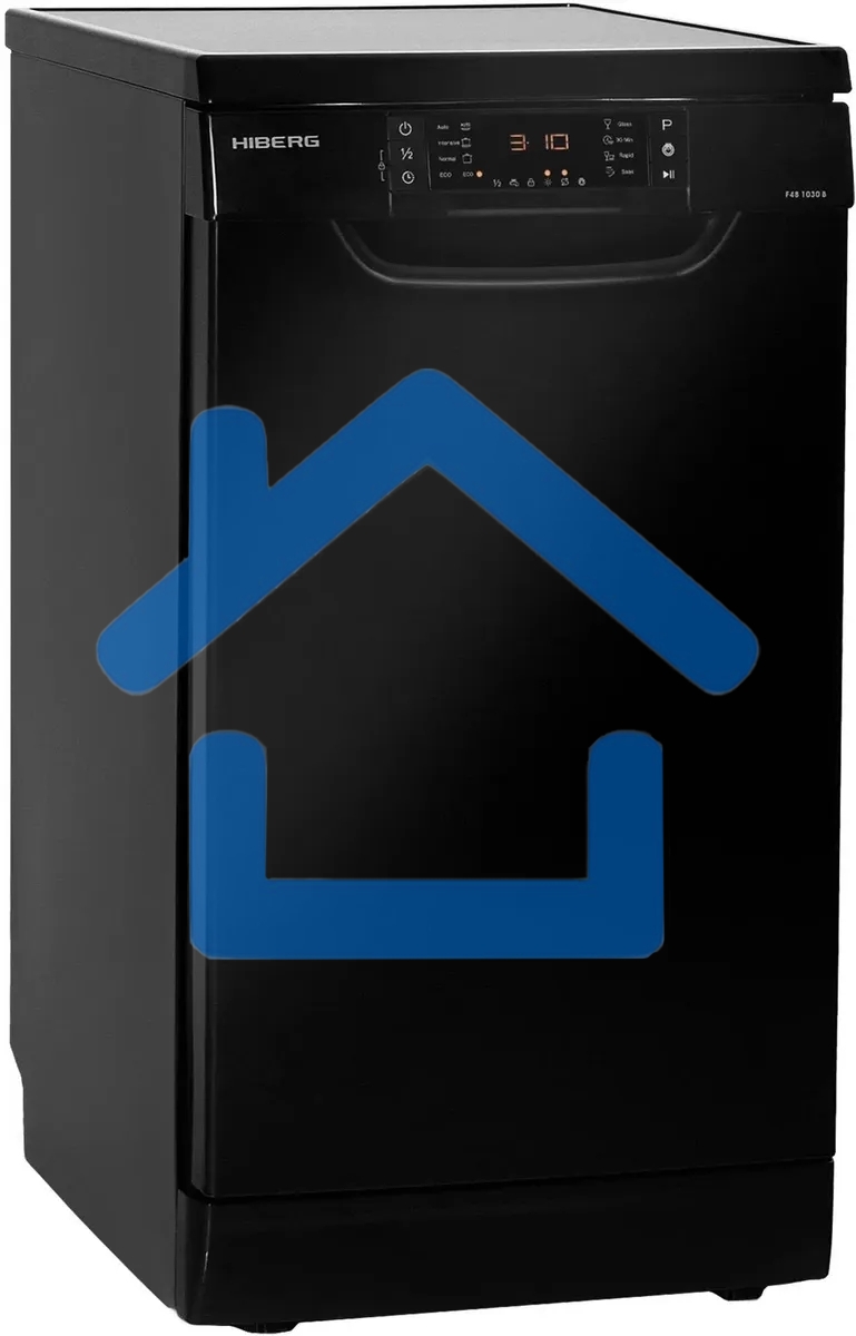 Посудомоечная машина HIBERG F48 1030 B, черный, 44.8 см, 10 компл., 49 дБ, класс A++