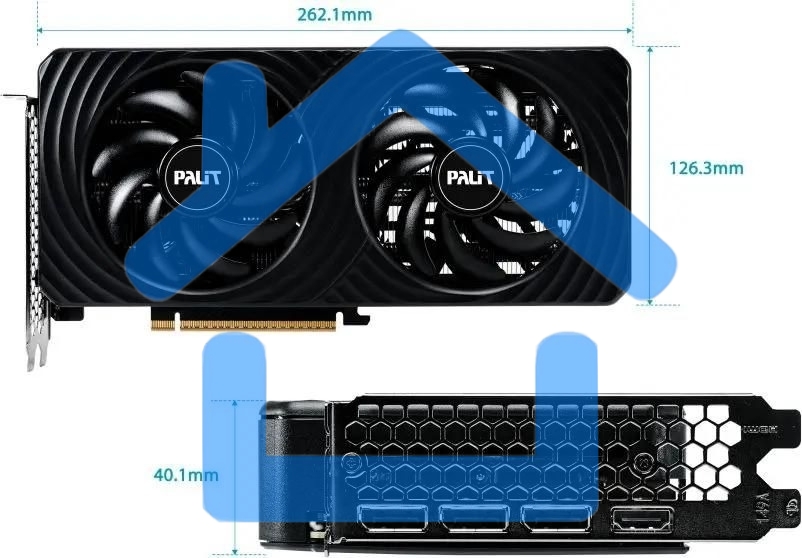 Видеокарта Palit RTX 5060 DUAL NV RTX 5060 8Gb 128bit GDDR7 2280/28000/HDMIx1/DPx3/HDCP Ret NE75060019P1-Gb2063D PCI-E 5.0