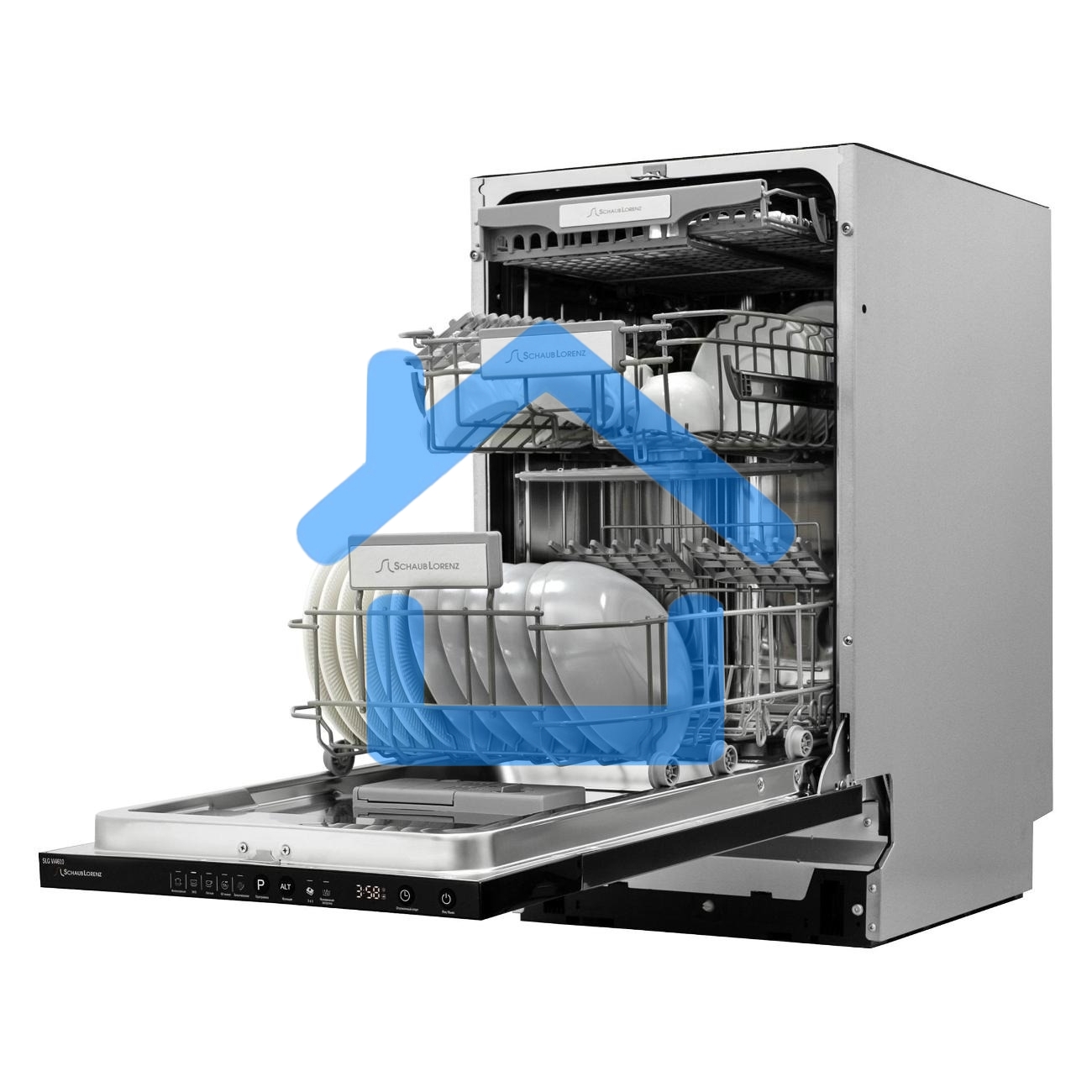 Встраиваемая посудомоечная машина Schaub Lorenz SLG VI4610, черный, 44.8 см, 11 компл., 49 дБ, класс A++