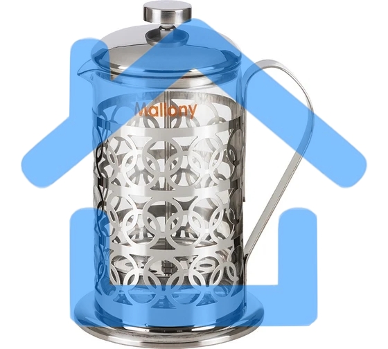 Френч-пресс MALLONY OLIMPIA, 800 мл, из жаропрочного стекла, в корп из нерж ст, T046-800ML (95092)