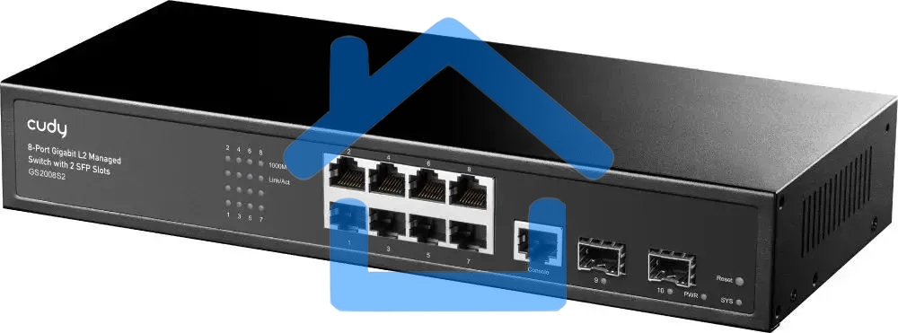 Коммутатор Cudy GS2008S2 (L2) 8x1Гбит/с 2SFP управляемый