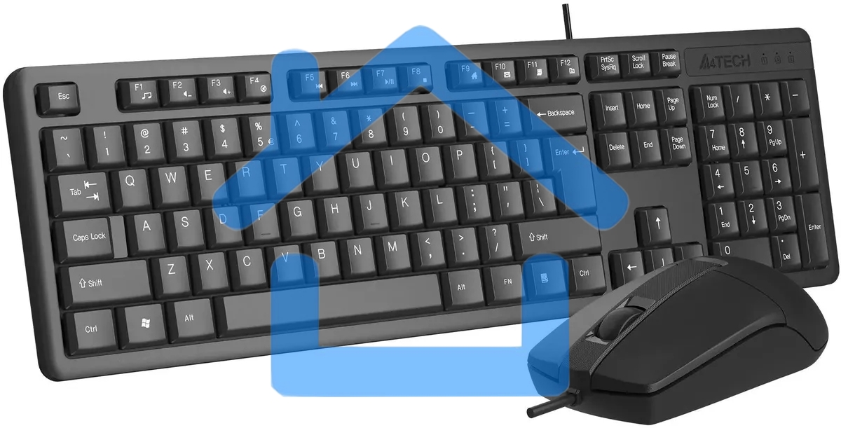 Клавиатура + мышь A4Tech KR-3330S клав:черный мышь:черный USB