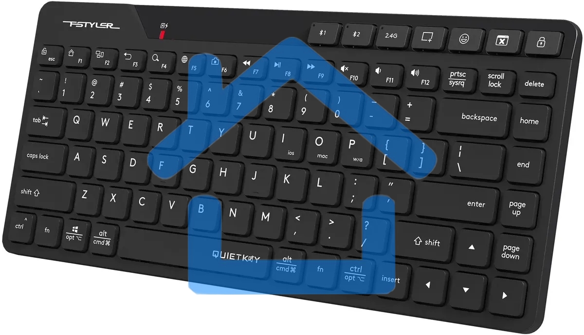 Клавиатура A4Tech Fstyler FBK26C AS беспроводная, USB, Bluetooth/Радиоканал, черный