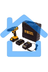 Дрель-шуруповерт Denzel CDL-18-02BM, Аккумуляторная, 18В, 2 АКБ, Кейс