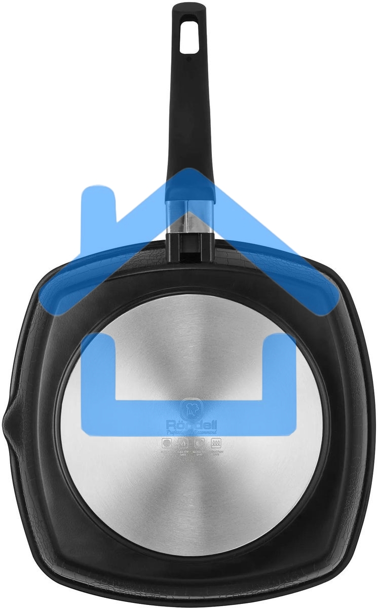 Сковорода-гриль Rondell Escurion RDA-869, 28см, съемная ручка, без крышки, черный