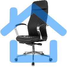 Кресло руководителя Бюрократ CH-610SL-Lux черный. эко.кожа. крестов. металл хром