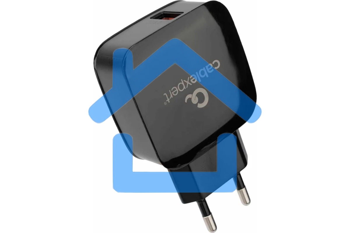 Зарядное устройство Cablexpert MP3A-PC-41, 18Вт, 3А, быстрая зарядка QC3.0, 1 порт USB, черный, пакет